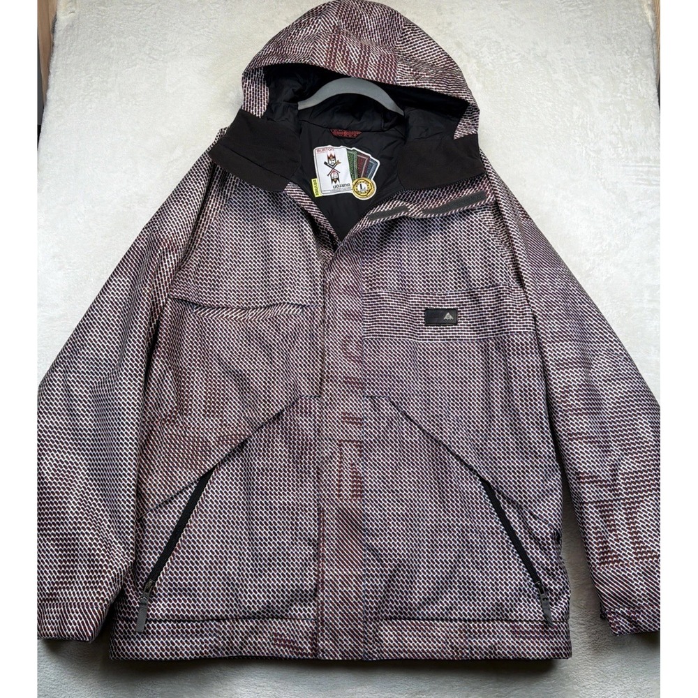 Burton Men's Snowboard Jacket Large DRYRIDE Y2K Polka Dot Hooded